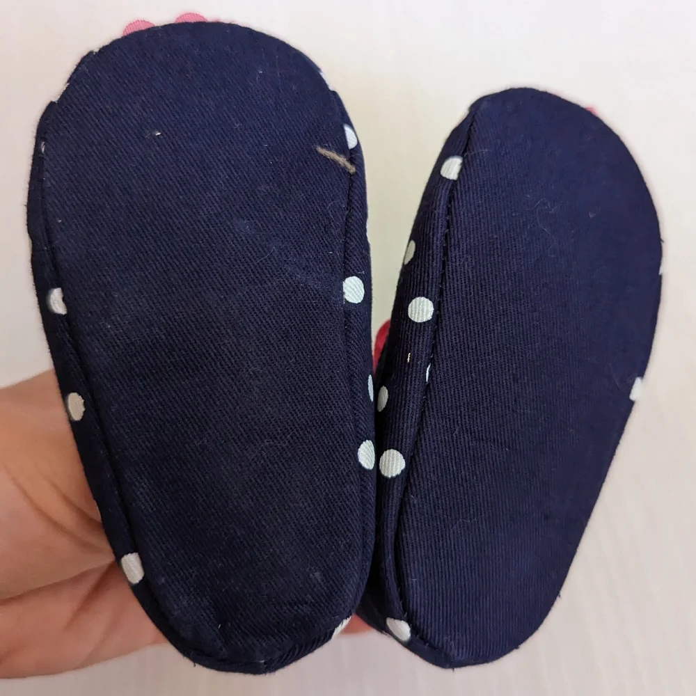 CHILDREN'S PLACE baby girl polkadot flower shoes crib shoes